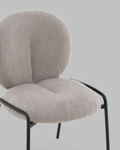 Стул Моллек букле светло-серый УТ000041521 Stool Group, серый/букле, ножки/сталь/чёрный, размеры - ***** фото 7