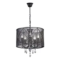 Люстра подвесная V4259-1/5 Vitaluce без плафона на 5 ламп, основание чёрное в стиле лофт 