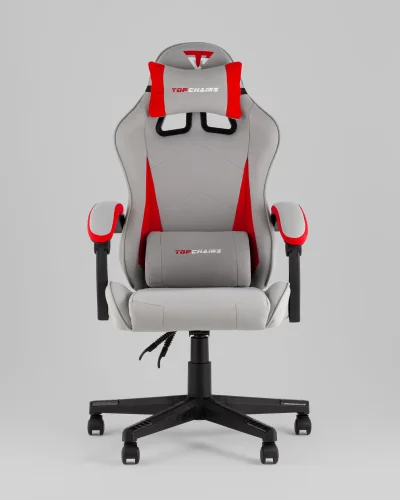 Кресло спортивное TopChairs Phantom, ткань, серо-красный УТ000039472 Stool Group, серый/текстиль, ножки/полимер/чёрный, размеры - 1250*1350***490*470 фото 4