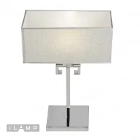 Настольная лампа Living NC1211T-1 CR iLamp бежевая 1 лампа, основание хром металл в стиле современный американский 