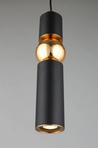 Светильник подвесной Varigotti OML-84406-05 Omnilux чёрный 1 лампа, основание чёрное в стиле современный трубочки фото 2