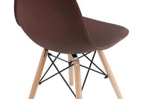 Пластиковый стул Eames PC-015 brown 11899 Woodville, коричневый/, ножки/массив бука дерево/натуральный, размеры - ****460*520 фото 9