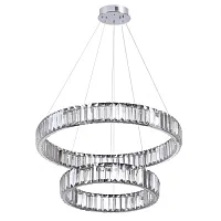 Люстра подвесная LED Vekia 4930/60L Odeon Light прозрачная на 1 лампа, основание хром в стиле современный кольца