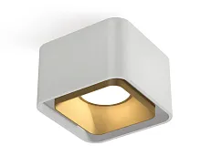 Светильник накладной XS7832004 Ambrella light белый золотой 1 лампа, основание белое в стиле модерн хай-тек квадратный