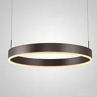 Светильник подвесной LED Straight V2455-PL Moderli коричневый на 1 лампу, основание коричневое в стиле хай-тек кольца