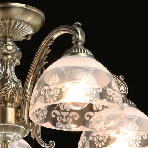 Люстра потолочная Аманда 481015008 MW-Light прозрачная на 8 ламп, основание античное бронза в стиле классический  фото 4
