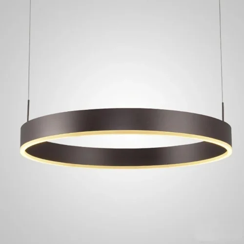 Светильник подвесной LED Straight V2455-PL Moderli коричневый на 1 лампу, основание коричневое в стиле хай-тек кольца