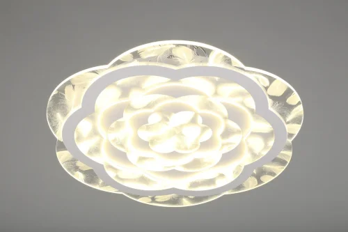 Люстра потолочная LED Vercana OML-08607-140 Omnilux прозрачная на 1 лампа, основание белое в стиле хай-тек  фото 2