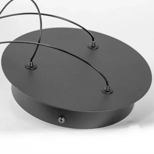 Люстра подвесная LED Kimble LSP-7419 Lussole белая чёрная на 8 ламп, основание чёрное в стиле хай-тек современный кольца фото 3