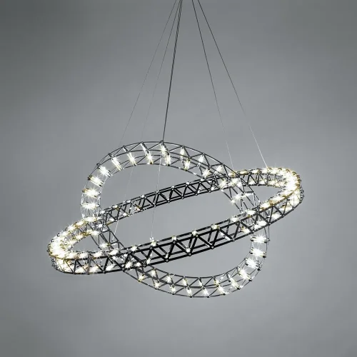 Люстра подвесная LED Galassia 1030/02 SP-144 Divinare хром на 1 лампа, основание хром в стиле современный кольца фото 2