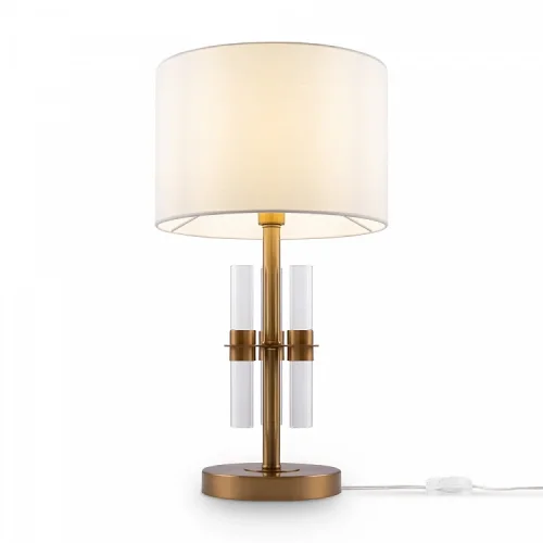 Настольная лампа Lino FR5186TL-01BS Freya белая 1 лампа, основание латунь металл в стиле современный 