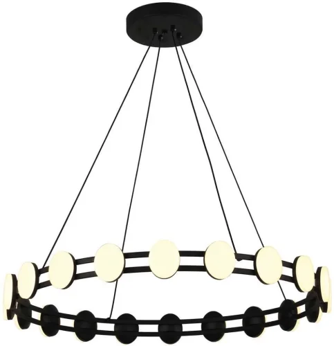 Светильник подвесной LED Moti 4601-8P F-promo белый на 8 ламп, основание чёрное в стиле современный кольца