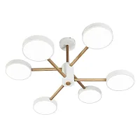 Люстра потолочная LED с пультом Astrid 10236/6LED Escada белая на 1 лампу, основание белое бежевое в стиле скандинавский с пультом