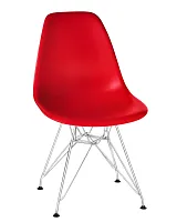 Стул обеденный 638APP-LMZL DSR, цвет сиденья красный (R-02), цвет основания хромированная сталь Dobrin, красный/, ножки/металл/хром, размеры - ****460*535