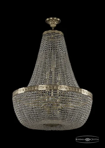 Люстра потолочная хрустальная 19051/H2/70IV G Bohemia Ivele Crystal прозрачная на 22 лампы, основание золотое в стиле классический sp