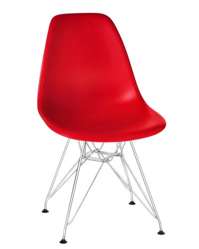 Стул обеденный 638APP-LMZL DSR, цвет сиденья красный (R-02), цвет основания хромированная сталь Dobrin, красный/, ножки/металл/хром, размеры - ****460*535