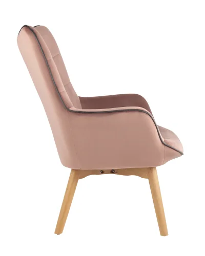 Кресло Манго, велюр, розовый УТ000034978 Stool Group, розовый/велюр, ножки/дерево/коричневый, размеры - ****710*820мм фото 6