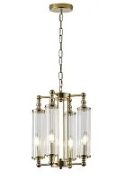 Люстра подвесная TOMAS SP4 BRASS Crystal Lux прозрачная на 4 лампы, основание латунь в стиле современный 