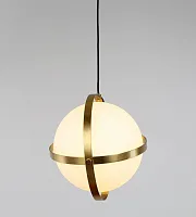 Светильник подвесной Signia LDP 6833-250 WT+GD Lumina Deco белый 1 лампа, основание бронзовое в стиле современный шар