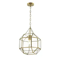 Светильник подвесной Quadratum 1948-1P Favourite золотой 1 лампа, основание золотое в стиле кантри 