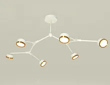 Светильник потолочный XB9055152 Ambrella light белый золотой 6 ламп, основание белое в стиле хай-тек современный 