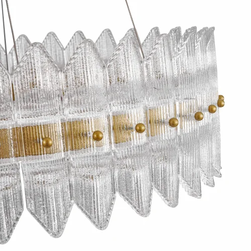 Светильник подвесной LED Mirabella 4754-7P Favourite прозрачный на 1 лампу, основание латунь в стиле современный кольца фото 4