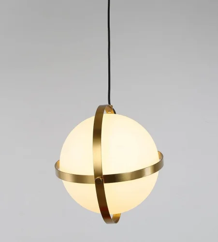 Светильник подвесной Signia LDP 6833-250 WT+GD Lumina Deco белый на 1 лампу, основание бронзовое в стиле современный шар