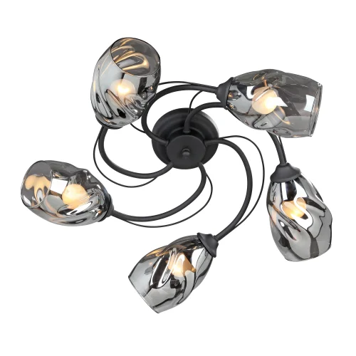 Люстра потолочная V4937-1/5PL Vitaluce серая чёрная на 5 ламп, основание чёрное в стиле современный фото 3 Люстра потолочная V4937-1/5PL Vitaluce серая чёрная на 5 ламп, основание чёрное в стиле современный фото 3