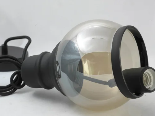 Светильник подвесной лофт LSP-9689 Lussole янтарный 1 лампа, основание чёрное в стиле лофт  фото 4