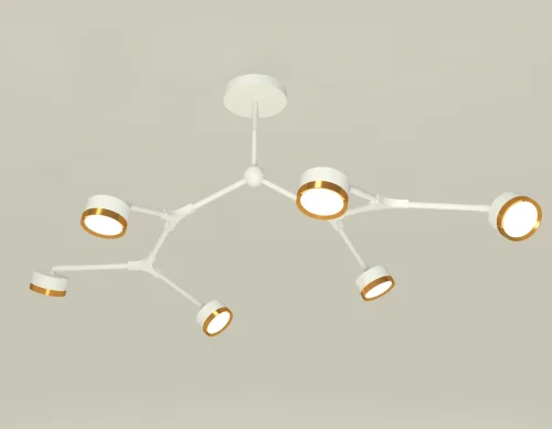 Светильник потолочный XB9055152 Ambrella light белый золотой 6 ламп, основание белое в стиле хай-тек современный 