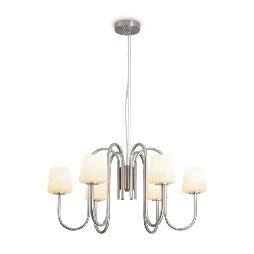 Люстра подвесная Jade FR2039PL-06N Freya белая на 6 ламп, основание никель в стиле американский классический Люстра подвесная Jade FR2039PL-06N Freya белая на 6 ламп, основание никель в стиле американский классический