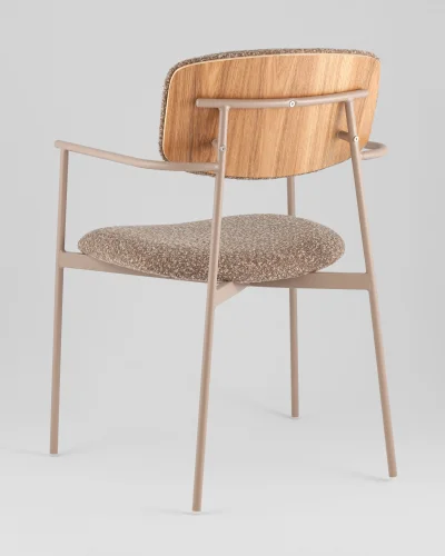 Стул Doe, коричневый, бежевые ножки УТ000040248 Stool Group, коричневый/букле, ножки/металл/бежевый, размеры - *820**** фото 4