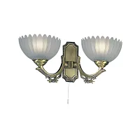 Бра c выключателем  A 2825/2 Reccagni Angelo белый 2 лампы, основание античное бронза в стиле классический 