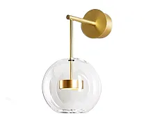 Бра LED Галла 07545A Kink Light прозрачный на 1 лампу, основание золотое в стиле современный 