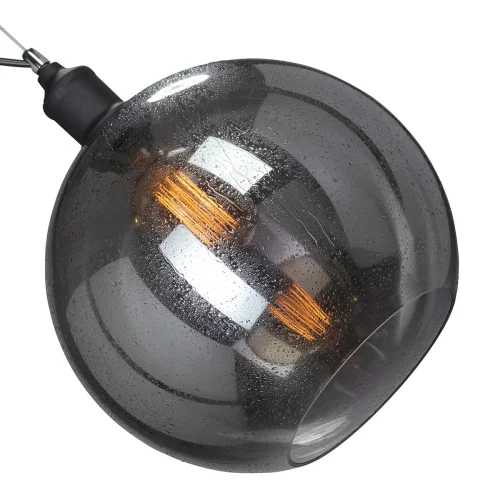 Светильник подвесной V4847-1/1S Vitaluce серый чёрный 1 лампа, основание чёрное в стиле лофт шар фото 2