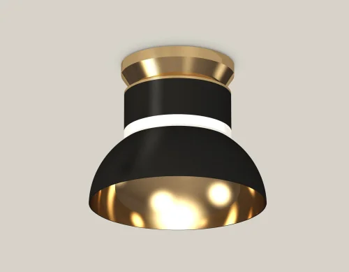 Светильник накладной XS8102061 Ambrella light золотой чёрный 1 лампа, основание чёрное в стиле современный хай-тек круглый фото 3