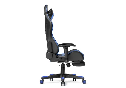 Компьютерное кресло Corvet black / blue 15465 Woodville, синий чёрный/искусственная кожа, ножки/пластик/чёрный, размеры - *1350***540* фото 5