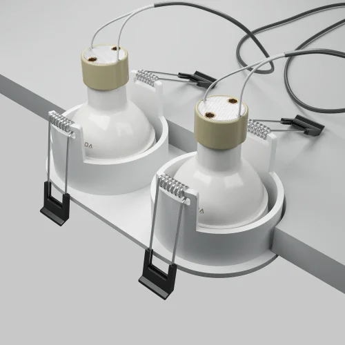 Светильник точечный Share DL126-02-GU10-W Maytoni белый на 2 лампы, основание белое в стиле современный овальный фото 5