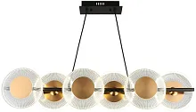 Светильник подвесной LED Crocetta OML-59703-06 Omnilux прозрачный на 1 лампу, основание чёрное в стиле современный 