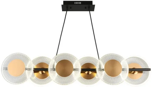 Светильник подвесной LED Crocetta OML-59703-06 Omnilux прозрачный на 1 лампу, основание чёрное в стиле современный 