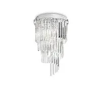 Люстра хрустальная CARLTON PL8 CROMO Ideal Lux прозрачная на 8 ламп, основание хром в стиле классический 
