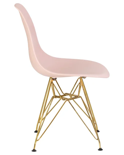 Стул обеденный 638APP-LMZL DSR, цвет сиденья светло-розовый (PK-02), цвет основания золото Dobrin, розовый/, ножки/металл/золотой, размеры - ****460*535 фото 3