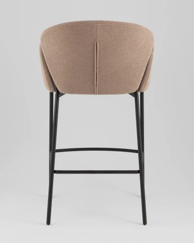 Стул барный Melia, светло-коричневый, сиденье УТ000040515 Stool Group, коричневый/букле, ножки/металл/чёрный, размеры - ***** фото 4