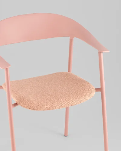 Стул Eila, с подушкой, пластик розовый УТ000039780 Stool Group, розовый/рогожка, ножки/пластик/розовый, размеры - *775***502*591 фото 7