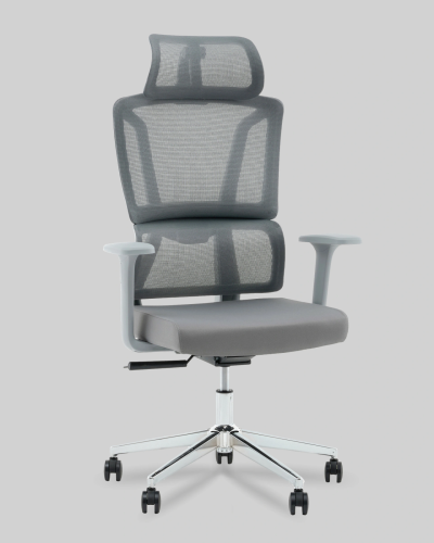 Кресло офисное TopChairs Forward, серый УТ000041377 Stool Group, серый/ткань сетка, ножки/металл/хром, размеры - *****