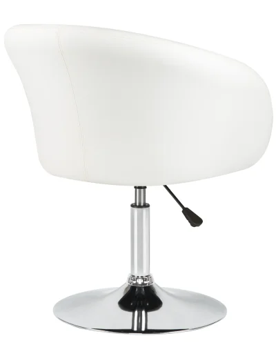 Кресло дизайнерское 8600-LM,  цвет сиденья белый, цвет основания хром Dobrin, белый/экокожа, ножки/металл/хром, размеры - 750*900***600*570 фото 4