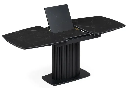 Керамический стол Фестер 140(180)х80х76 черный мрамор / черный 571396 Woodville столешница чёрная из керамика фото 5