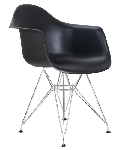 Стул обеденный 620BPP-LMZL DAW CHROME, цвет сиденья черный, цвет основания хромированная сталь Dobrin, чёрный/, ножки/металл/хром, размеры - ****620*645 фото 3