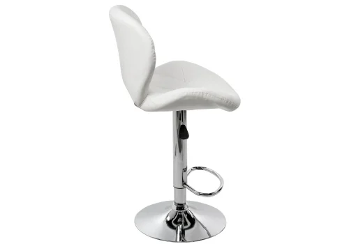 Барный стул Trio 1 white 11877 Woodville, белый/экокожа, ножки/металл/хром, размеры - *1120***470*500 фото 2