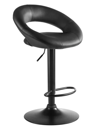 Стул барный набор 2 шт. SET-2 5001_BlackBase-LM MIRA BLACK, цвет сиденья черный, цвет основания черный Dobrin, /экокожа, ножки/металл/чёрный, размеры - 790*1020***535*470 фото 3